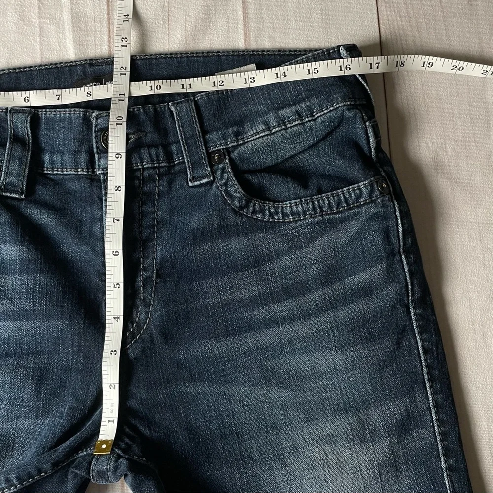 True Religion Relaxed Skinny Rocco Jeans Men’s 32 Blue Dark Wash Grunge Distress